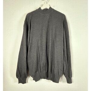 Toscano Mens Gray Wool Knit Mock Neck Sweater XXL Pullover Made In Italy NWOT